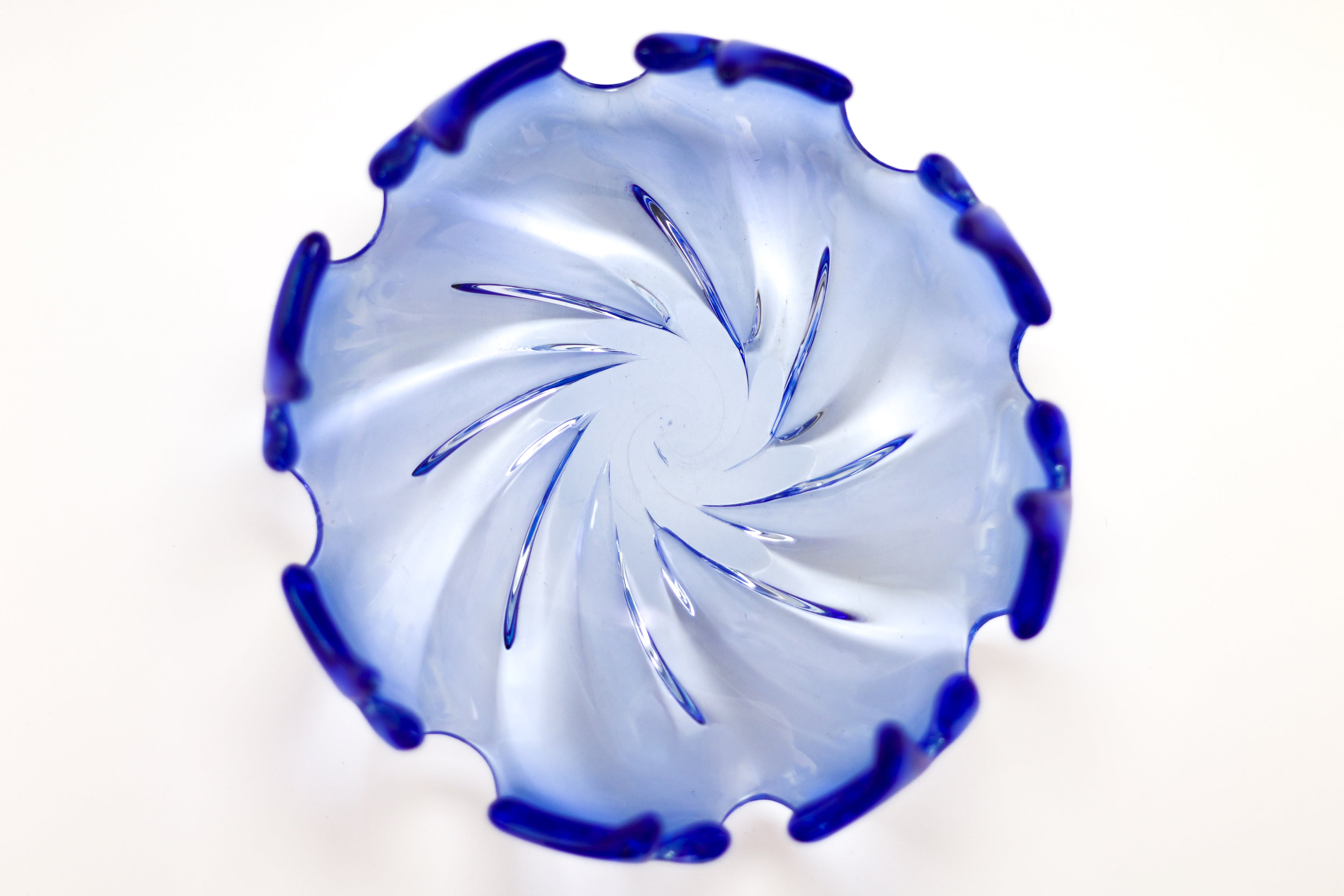 Murano Glasschale "Inferno" - blau - 22cm