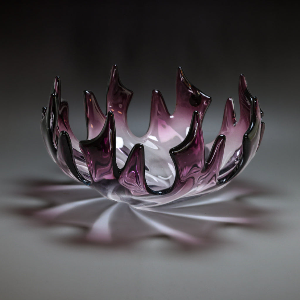 Murano Glas Schale – in Amethyst & Klarglas - 27cm