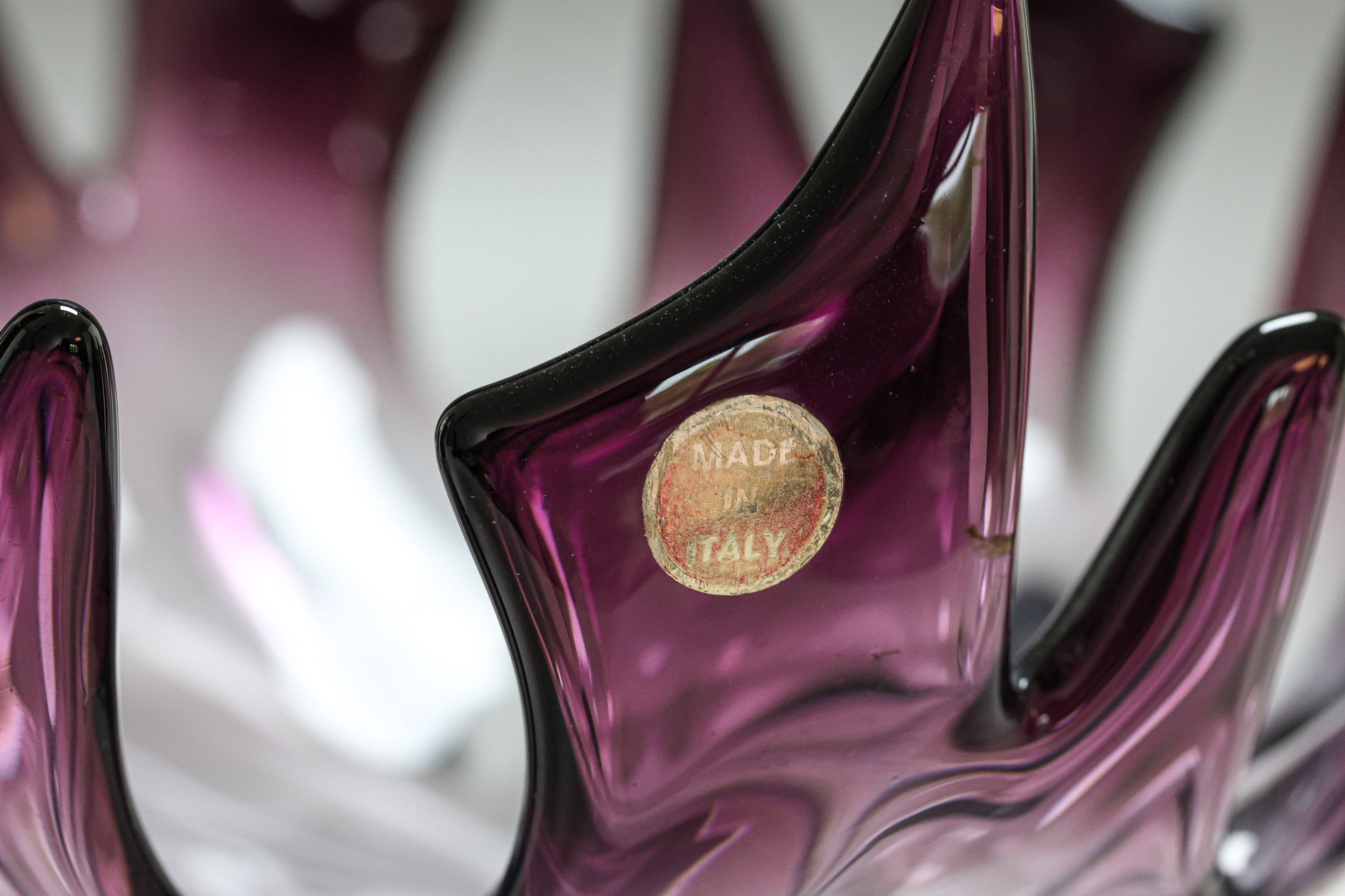 Murano Glas Schale – in Amethyst & Klarglas - 27cm