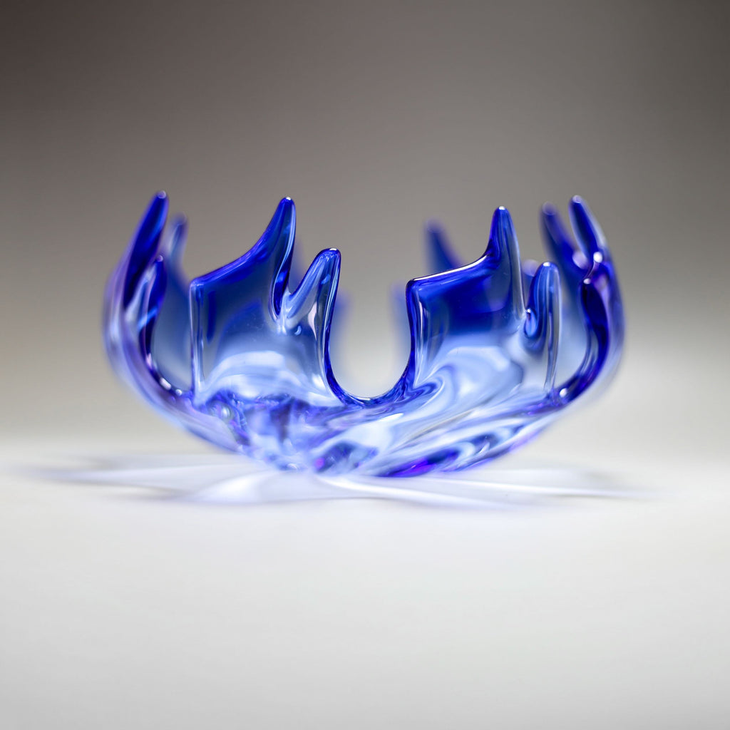 Murano Glasschale "Inferno" - blau - 22cm